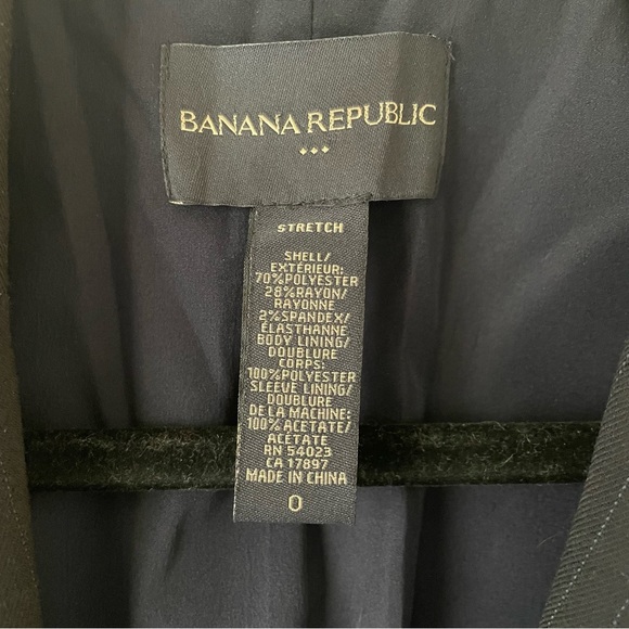 Banana Republic black pinstripe blazer jacket size 0 - Picture 5 of 14